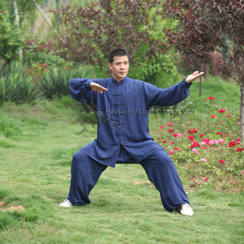 Uniforme de Tai chi de algodón, 5 colores, gran calidad, Wushu ropa de Kung fu, niños y adultos, traje de Wing Chun ► Foto 1/6