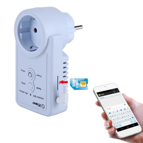 Interruptor de toma de corriente con control remoto SMS, enchufe europeo con sensor de temperatura GSM, alarma telefónica, función de apagado y medición térmica ► Foto 1/6