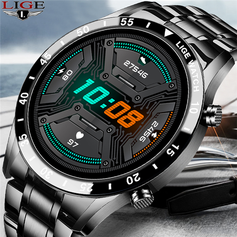 LIGE-reloj inteligente deportivo para hombre, dispositivo con control del ritmo cardíaco y del sueño, resistente al agua, con Bluetooth y llamadas, para Android iOS + caja, 2022 ► Foto 1/6