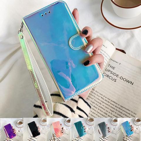 Funda de cuero con tapa para Xiaomi Mi Note 10 Pro Ultra Redmi Note 9 8T 7 Pro 7 8 9 A, funda de teléfono con espejo 3D ► Foto 1/6