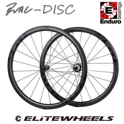 ELITEWHEELS-ruedas de carbono de freno de disco para bicicleta de carretera, Enduro ABEC5, Centro de bloqueo, llanta de carbono de 20-24H para ciclocross, disco RAC ► Foto 1/6