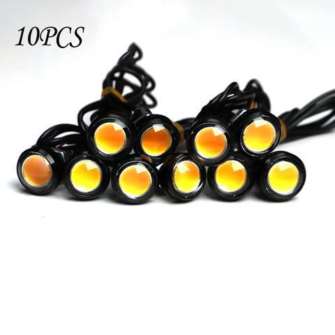 10 unids/pack 23/18 MM tipo ojo de águila para coche DRL Led luces de circulación diurna LED de respaldo 12V invertir estacionamiento señal automóviles lámparas ► Foto 1/6