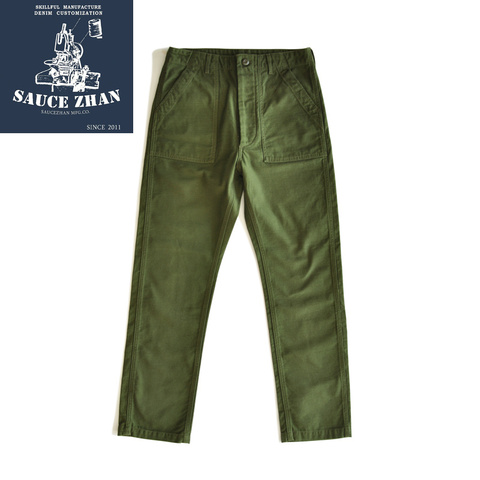 SauceZhan OG107 pantalones de fatiga de utilidad, pantalones militares, pantalones de carga clásicos, Pantalones rectos Olive Sateen, del Ejército y pantalones Capris, pantalones Casuales ► Foto 1/6