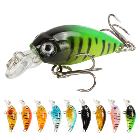 Flotante Crankbait para piscardo cebo de pesca Wobblers 4,5 cm 3,5g Artificial de plástico cebo duro 3D ojos trolling aparejo de pesca de Lucio ► Foto 1/6