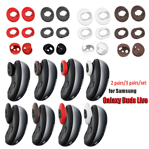 Funda de silicona para auriculares Samsung Galaxy, accesorios para auriculares en vivo, almohadillas de repuesto, 3 par/set ► Foto 1/6