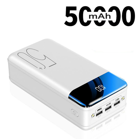 Banco de energía 50000mAh carga rápida para iPhone Xiaomi Huawei 3 USB tipo C banco de energía cargador portátil batería externa paquete Poverbank ► Foto 1/6