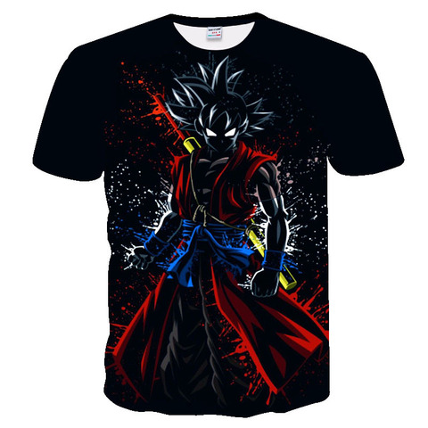 Camiseta Goku negra Vegeta Battle para hombre, camiseta Cosplay de Anime 3D, camiseta de manga corta a la moda, camisetas novedad 2022 ► Foto 1/1