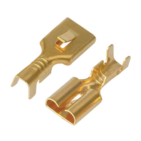 100 uds/200 Uds H62 latón estañado 6,3mm automotriz terminal Conector automotriz terminal hembra E6.3B ► Foto 1/5