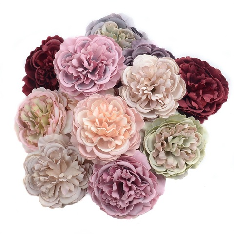 50/100 Uds 8cm peonía grande Artificial Flor de seda para la cabeza para decoración para fiesta de boda Diy Scrapbooking artículos de Navidad flores ► Foto 1/6