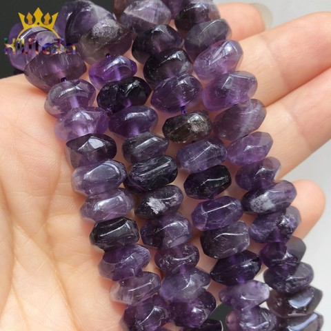 Cuentas de amatista púrpura Natural de 6x11mm, piedra auténtica de corte especial Irregular, cuentas sueltas para fabricación de joyas, pulsera, 15 '', 7,5'' ► Foto 1/6
