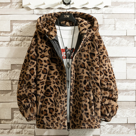 Chaqueta de leopardo con capucha para hombre y mujer, abrigo informal a la moda, cortavientos holgado, Tops sexys de primavera ► Foto 1/6