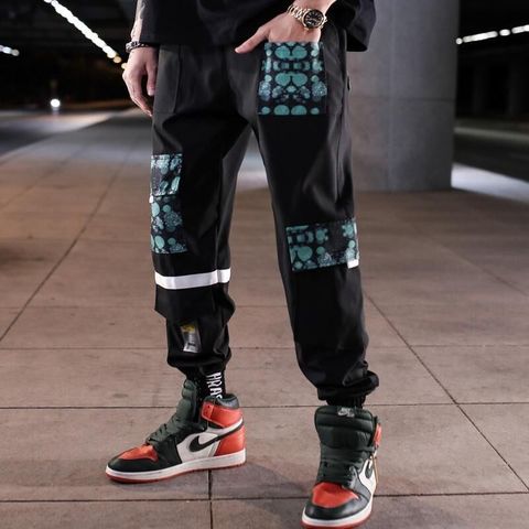 Pantalones bombachos estampados para hombre, ropa de calle informal de Hip-Hop, pantalones de cintura elástica, moda de verano ► Foto 1/6