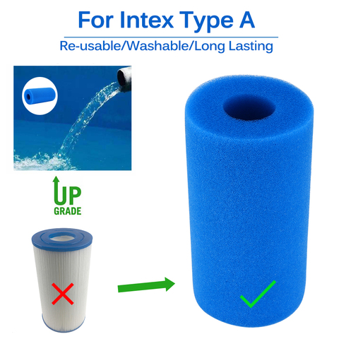 piscina Esponja de filtro de espuma limpiador de bioespuma reutilizable esponjas de cartucho de agua para Intex tipo A accesorios de piscina de limpieza reutilizados ► Foto 1/6