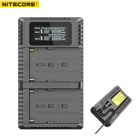 Nitecore-cargador USB de doble ranura USN3 Pro para cámara Sony NP-FM500H, NP-F550, NP-F970, NP-F770, NP-F730, F550, F970 ► Foto 1/5