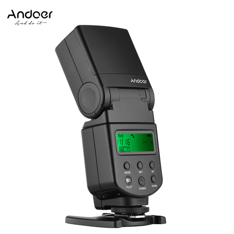 Andoer-Flash en cámara Speedlite GN40, luz de relleno LED ajustable, Flash con soporte para cámaras DSLR Canon, Nikon, Olympus, Pentax ► Foto 1/6