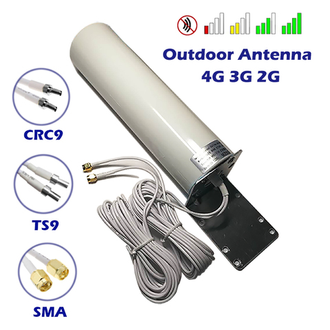 Antena exterior GPRS omnidireccional SMATS9 CRC9, 3G, 4G, LTE, 2G, Conector de banda ancha de 5m, compacta, para enrutador, módem, repetidor, extensor ► Foto 1/6