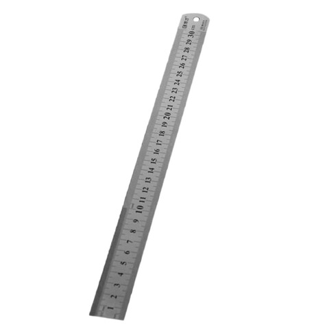 De Metal de acero inoxidable regla 30CM de medición con regla de doble cara para pie de costura y escuela de papelería ► Foto 1/6