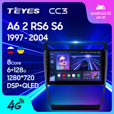 TEYES-REPRODUCTOR DE radio para coche, CC3, navegador estéreo, 2 din, DVD, para Audi A6, C5, 2006-2012, S6 2, 2006-2012, RS6 1, 2006-2012 ► Foto 1/6