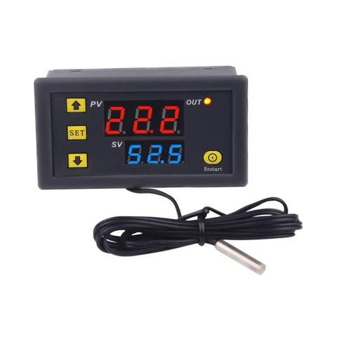 Termostato con pantalla LED y Control de temperatura, instrumento de Control de calor/refrigeración, línea de sonda W3230, 20A, 12V, 24V, AC110-220V ► Foto 1/6