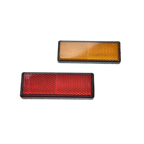 Tabla reflectante trasera para bicicleta de montaña, linterna de advertencia de seguridad, Reflector trasero para bicicleta, color rojo y naranja, 87x32x9mm ► Foto 1/6