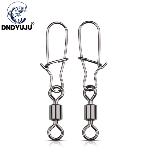 DNDYUJU 50 Uds 2/0 #1/0 #1 #-#12 DE ACERO INOXIDABLE Pin conector de pesca rodamiento rodante giratorio broches de presión de pesca accesorios ► Foto 1/6