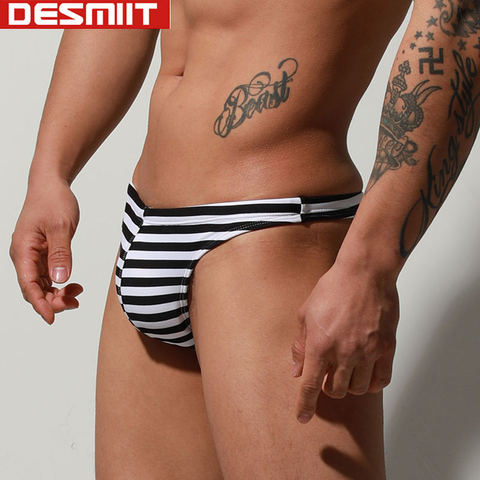 Desmiit-traje de baño a rayas para hombre, Mini Tanga Sexy, Bikini, bañadores Gay, Desmiit zwembroek 2022 ► Foto 1/6