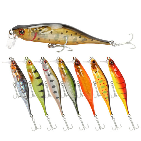 Señuelo de pesca Minnow, cebo Artificial duro, ojos 3D, 10cm, 11,74g, Crankbait, luminoso, 1 Uds. ► Foto 1/6