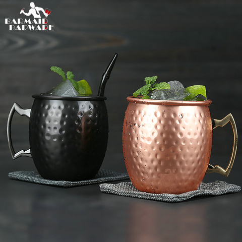 Moscow Mule-tazas de cobre, tazón taza de Metal, acero inoxidable, cerveza, vino, café, 550ml ► Foto 1/6