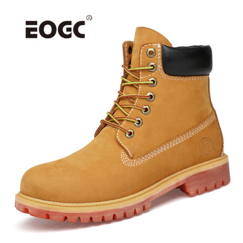 Botas de cuero de vaca Natural para hombre, zapatos Retro hechos a mano, nobuk, botas de nieve impermeables, zapatos de alta calidad, envío directo ► Foto 1/6