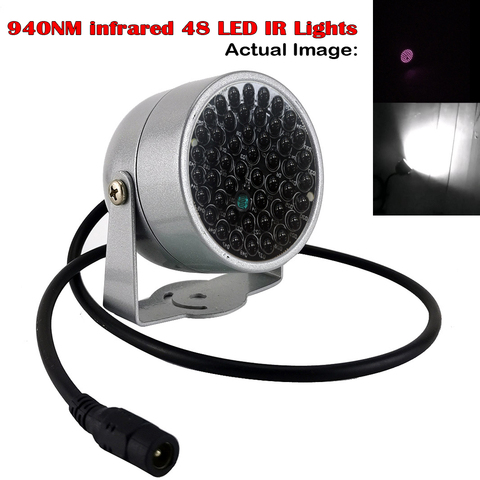 Iluminador Invisible, luz infrarroja de 940nm, 60 grados, 48 luces LED IR, luz de relleno a prueba de agua para cámara de vigilancia de visión nocturna CCTV ► Foto 1/4