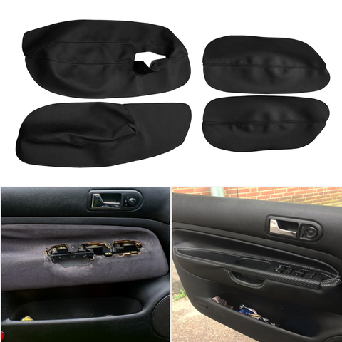 Reposabrazos de cuero de microfibra para puerta de coche, cubierta protectora para VW Golf 4, MK4, Jetta, 1998-2005, solo 3 puertas, 4 Uds. ► Foto 1/6