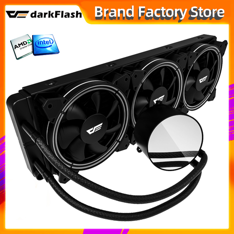 Darkflash-enfriador de CPU por agua para ordenador, disipador térmico de agua RGB, radiador integrado de refrigeración de CPU LGA 1151/2011/AM3 +/AM4 ► Foto 1/6