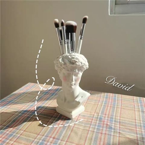 Soporte de resina para escultura de David Ins, organizador de escritorio, brocha de maquillaje, florero, maceta, decoración artesanal, 16cm ► Foto 1/6