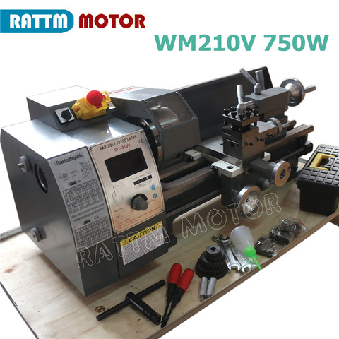 WM210V CNC mini kit de máquina de torno máquina de carpintería de Metal con husillo de 750W ► Foto 1/6