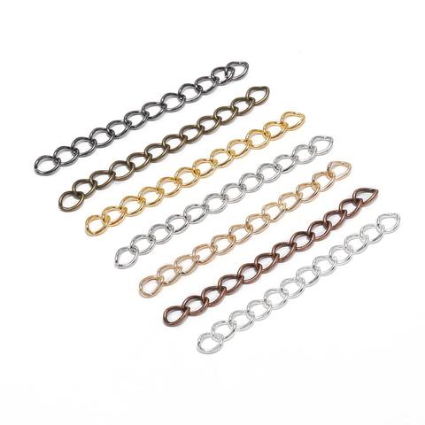 Cadena de extensión para collar, extensor de cadena de 50mm y 70mm, para fabricación de joyas DIY, 100 unids/lote ► Foto 1/6