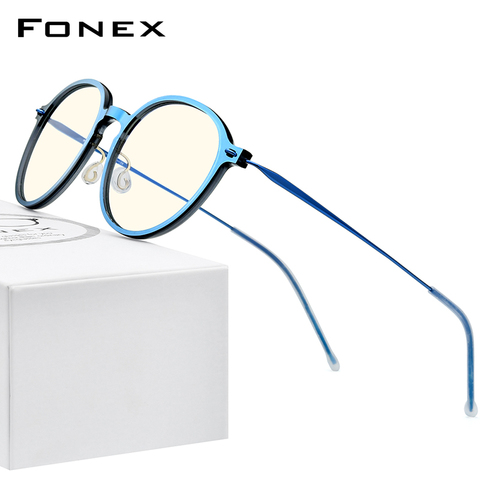 FONEX-gafas con bloqueo de luz azul para hombre y mujer, anteojos con marco de nailon y brazo de titanio, antirayos, para ordenador, 2022 ► Foto 1/6