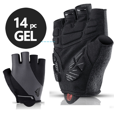 NEWBOLER-guantes de Ciclismo de GEL a prueba de golpes para hombre y mujer, guantes deportivos de medio dedo, para gimnasio y bicicleta de montaña, para verano ► Foto 1/1