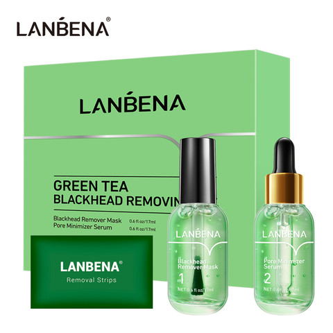 LANBENA Blackhead removedor conjunto de suero profesional espinilla máscara nariz esencia para la piel limpiando los poros poro de contracción Kit ► Foto 1/6