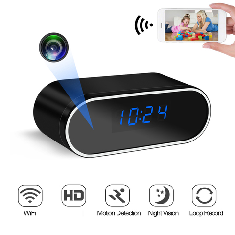 Minicámara de reloj HD de 1080P, videocámara inalámbrica secreta con WIFI, IR, visión nocturna, alarma IP, grabadora de vídeo/voz para seguridad del hogar ► Foto 1/6