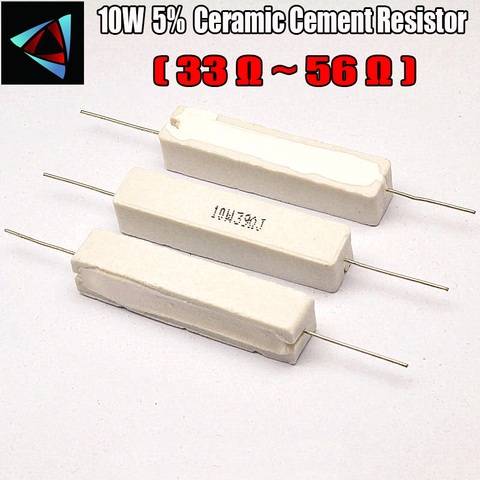 Resistencia de cemento de cerámica, componente pasivo de resistencia, 10W, 5%, 33, 39, 47, 51, 56 ohm, R ► Foto 1/1