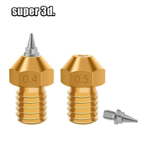 Boquilla de aerógrafo M6 V5 V6 3D, juego de adaptador de 0,2/0,3/0,4/0,5mm, puntas de acero inoxidable extraíbles para E3D V6 Hotend 1,75mm ► Foto 1/6