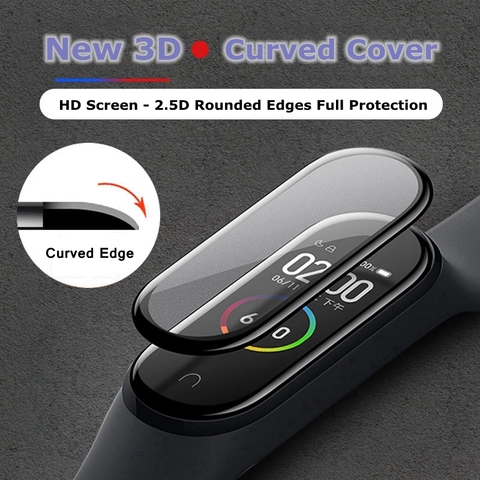 Protector de pantalla 3D para Xiaomi mi band 4 5, correa de película para reloj inteligente Mi band 4, cristal Protector suave completo ► Foto 1/6