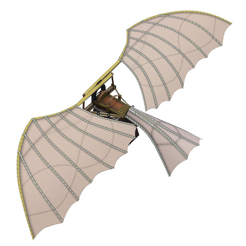 Leonardo da Vinci avión planeador de corte hecho a mano 3D modelo de papel DIY Papercraft niños adultos Origami artesanal juguetes ZX-078 ► Foto 1/6