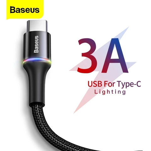 Baseus 3A USB tipo C Cable para Samsung S9 S10 Xiaomi mi 9 OnePlus 6 t de carga rápida USB-C with cargador Cable de tipo C Cable de datos ► Foto 1/6