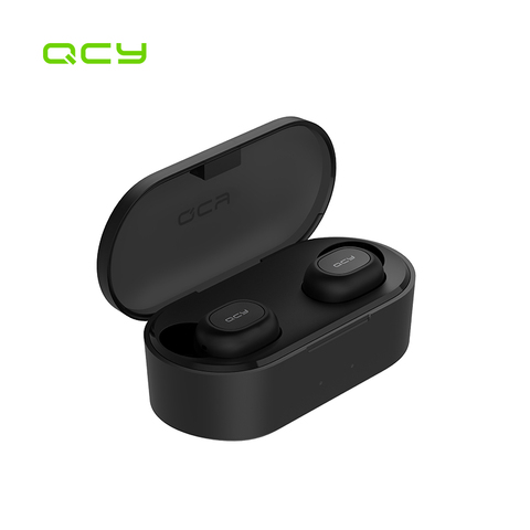 QCY-auriculares inalámbricos T1C con Bluetooth V5.0, dispositivo de audio estéreo 3D con micrófono Dual y caja de carga ► Foto 1/6
