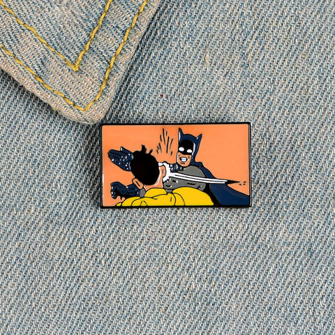 Dibujos Animados Fun películas alrededor de personajes lucha hilo de lana esmalte broche geometría aleación insignia Cowboy ropa bolsas Pins joyería Punk ► Foto 1/6