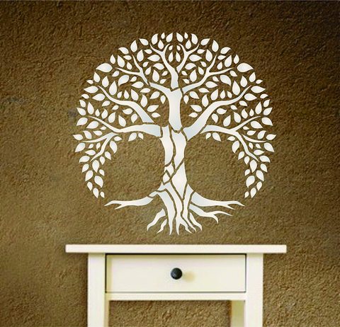 Molde del árbol de 30x30cm para manualidades, plantillas para pintar, estampado álbum de fotos, tarjeta de papel en relieve en madera, tela, pared ► Foto 1/6