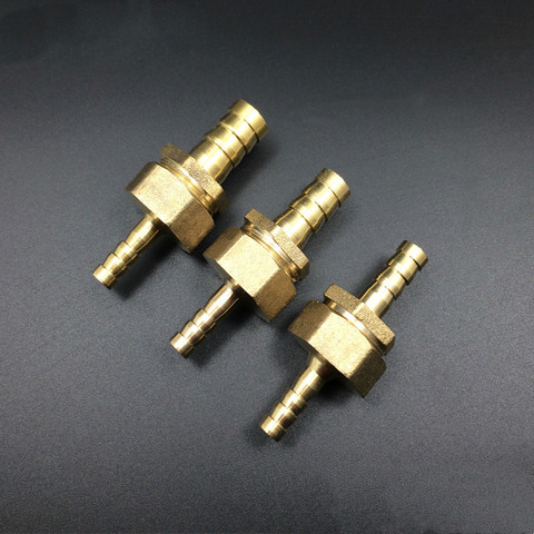 Conector de Unión reductor de espiga para manguera de latón, 2 vías, recto, de púas, 4/6/8/10/12/14/16/19mm ► Foto 1/1