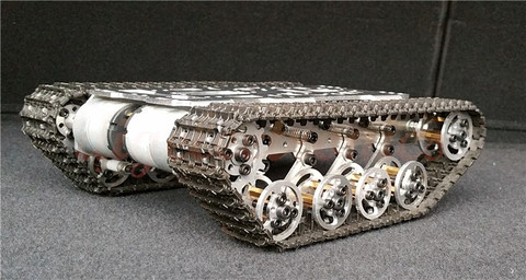 Robot de Metal inteligente para coche, chasis sobre orugas, tanque con amortiguador, chasis con marco de aleación de aluminio para experimentos, proyecto Arduino ► Foto 1/6