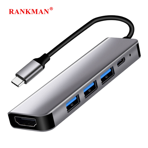 Hombre sin rango tipo C a HDMI compatible con 4K USB-C 3,0 adaptador para MacBook Samsung S8 Dex Huawei P30 muelle xioami 10 proyector TV ► Foto 1/1